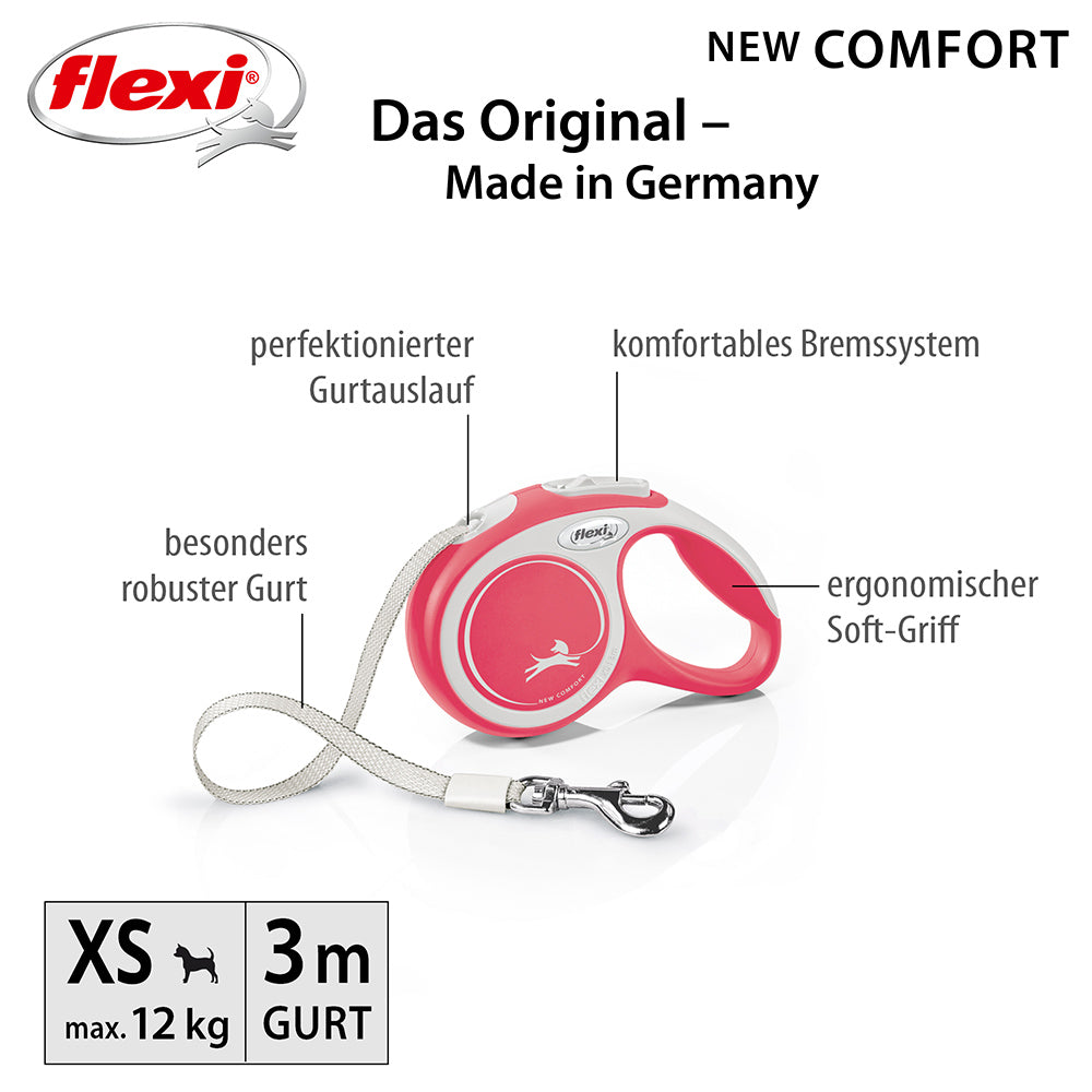 Nobby "Flexi Comfort Plus L" - 3 m, 5 m und 8 m Gurt, verstellbarer Griff